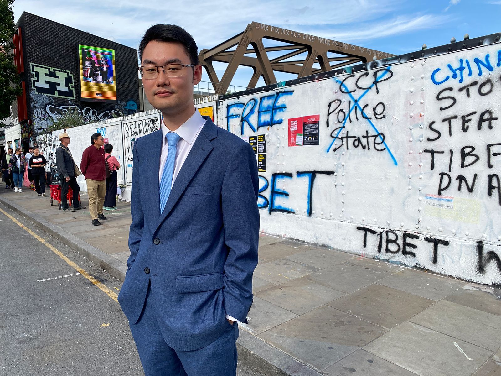 Chinese Communist Party slogans spark graffiti war on London's