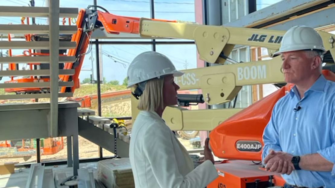 John King visits a construction site in Clive, Iowa, with Jaclyn Taylor.