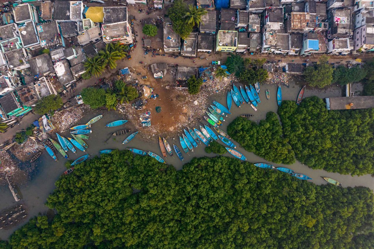 The scale of the The Godavari River’s coastal mangrove forests are at risk in Andhra Pradesh, India. The image is part of a photostory put together by Srikanth Mannepuri who won the “Photographer of the Year – Portfolio” category.