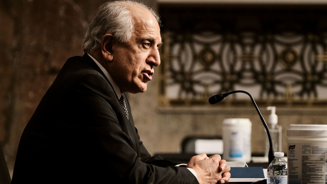 Zalmay Khalilzad, special representative for Afghanistan reconciliation at the State Department, testifies in a Senate Foreign Relations Committee hearing on U.S. policy in Afghanistan on Capitol Hill, April 27, 2021 in Washington, DC.