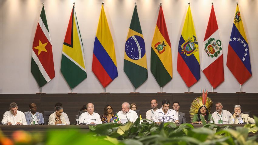 A general view of the Amazon Summit in Belem, Brazil on August 08, 2023.