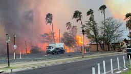 Smoke and flames rise in Lahaina, Maui County, Hawaii, U.S., August 8, 2023 in this still image from video obtained from social media. Jeff Melichar/TMX/via REUTERS  THIS IMAGE HAS BEEN SUPPLIED BY A THIRD PARTY. MANDATORY CREDIT. NO RESALES. NO ARCHIVES.