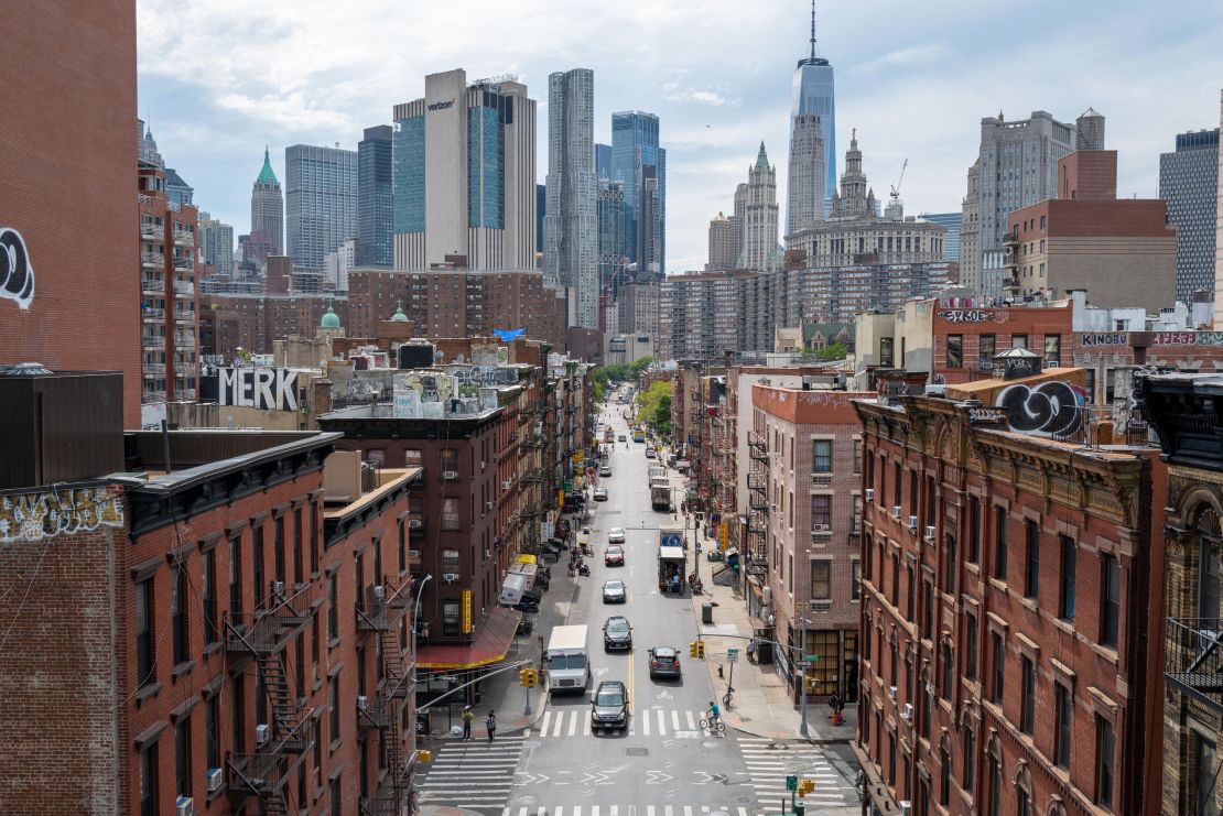 Residential apartment buildings are seen on July 26, 2022, in New York City. 