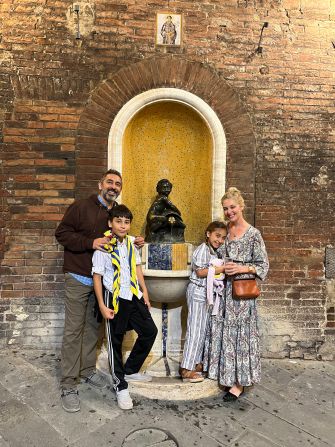 <strong>Italian dream:</strong> Dalip and Amber Tibb, pictured with their two children, bought a home and opened a restaurant in Giove, in the Italian region of Umbria.