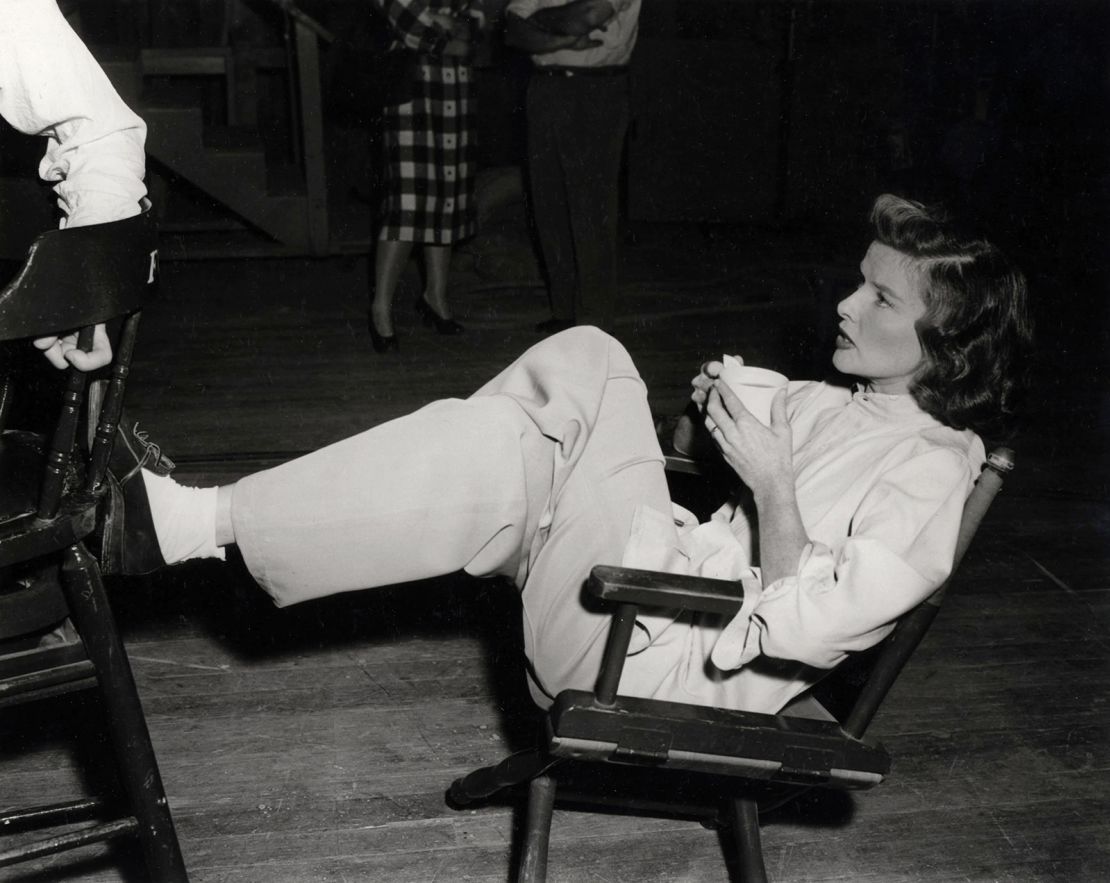 Katharine Hepburn on the set of the 1948 movie "State Of The Union."