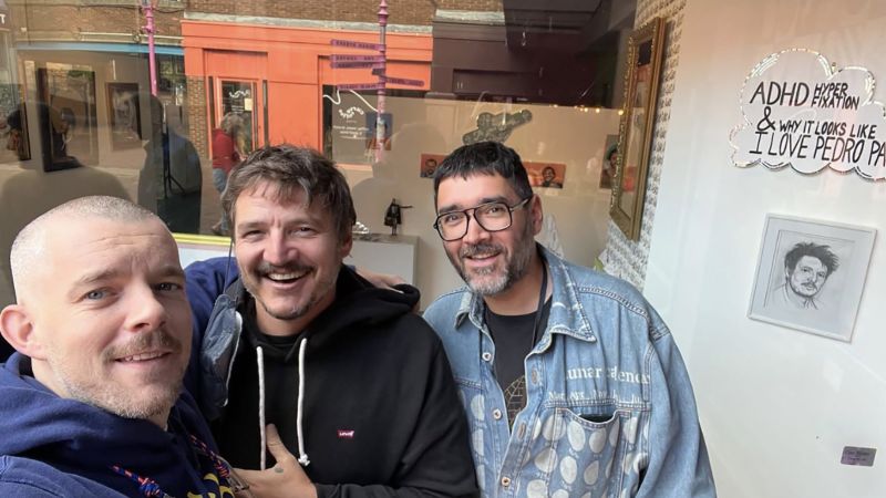 NextImg:Pedro Pascal visits UK art show dedicated to him, only to find he can't get in | CNN