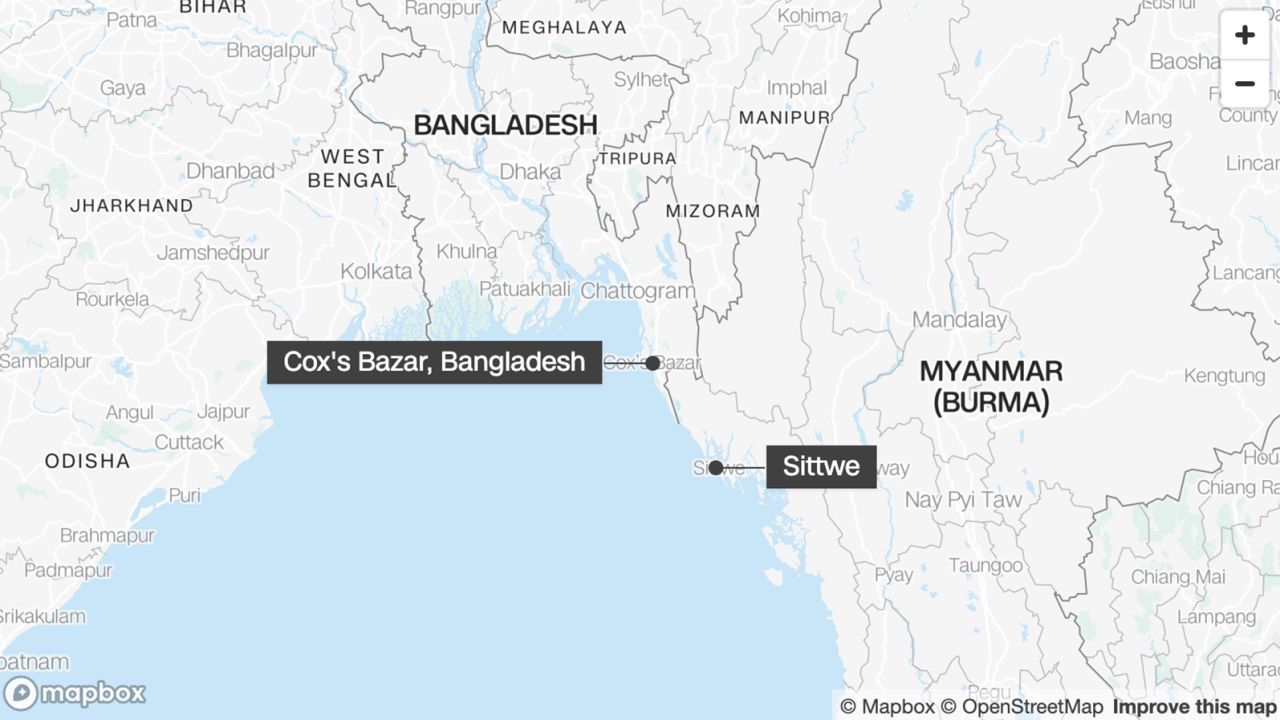 MAP Rohingya boat from Myanmar capsizes