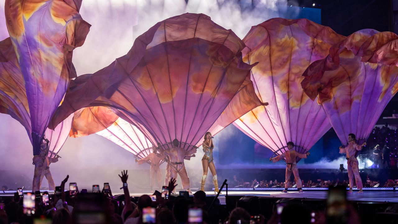 Taylor Swift performing the 'Eras Tour' in Los Angeles in August. 