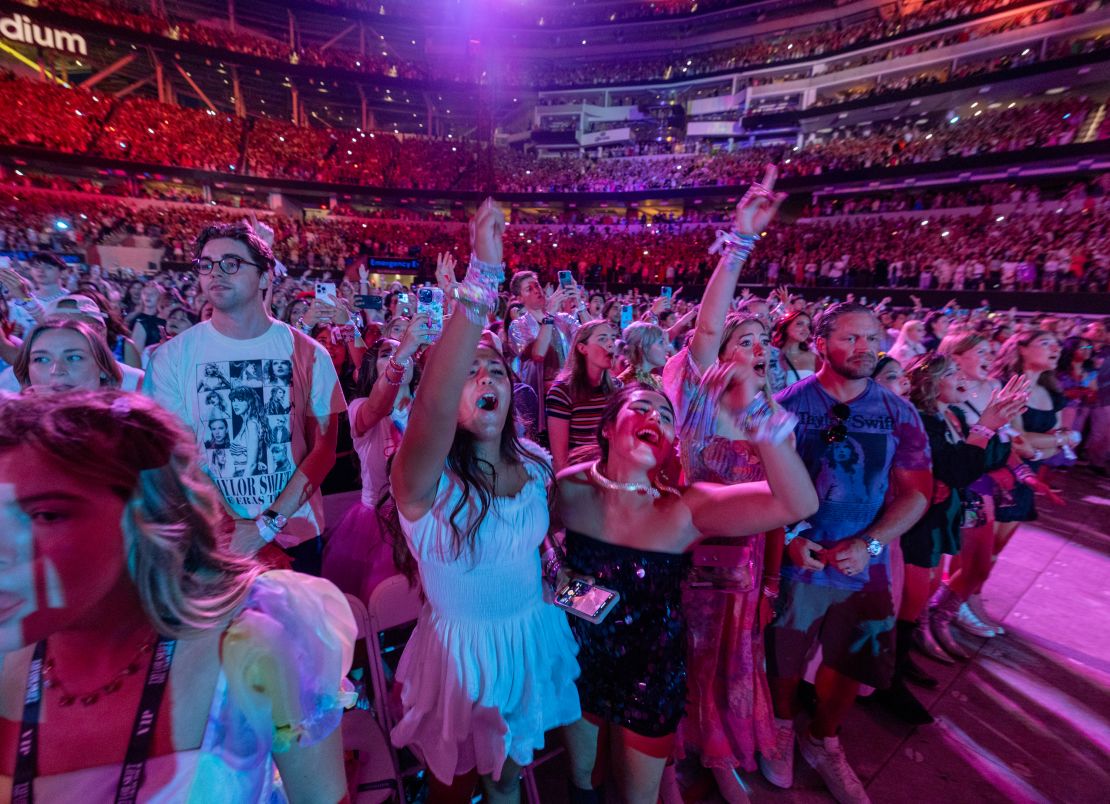 Taylor Swift performing the 'Eras Tour' in Los Angeles in August. 