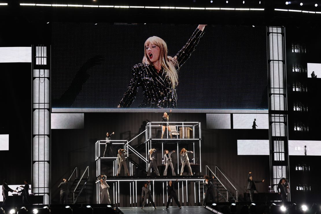 Taylor Swift performing the 'Eras Tour' in Los Angeles in August. 