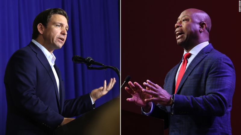 NextImg:Ron DeSantis and Tim Scott test whether Republicans want a brawler or uniter | CNN Politics