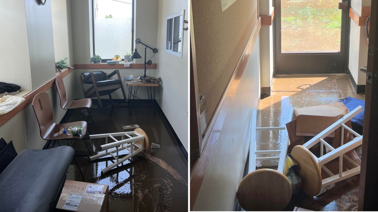 Photos the Butlers took after the floods show how they found the clinic.