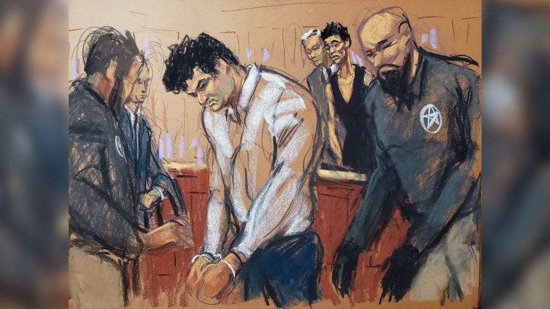 Sam Bankman-Fried, the founder of bankrupt cryptocurrency exchange FTX, is taken into custody after his lawyers failed to persuade the judge overseeing his fraud case not to jail him ahead of trial, at a courthouse in New York, U.S., August 11, 2023 in this courtroom sketch.