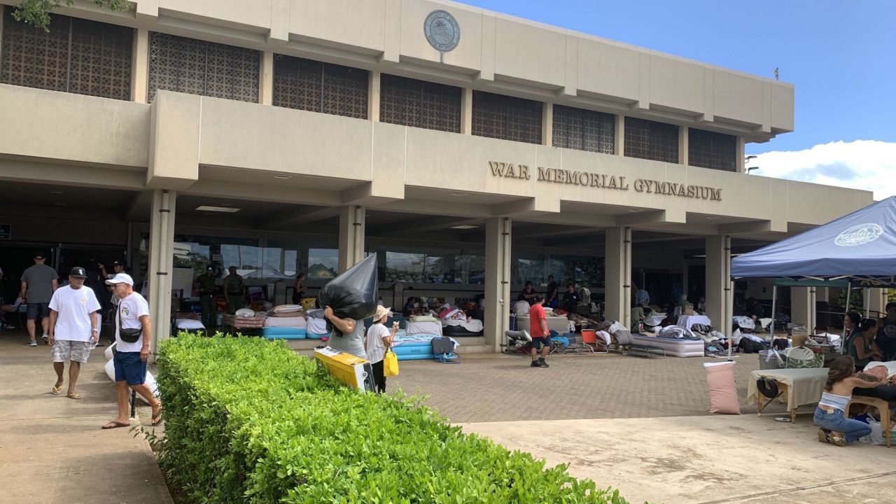 Hundreds of displaced Maui residents have taken shelter at the War Memorial Gymnasium.