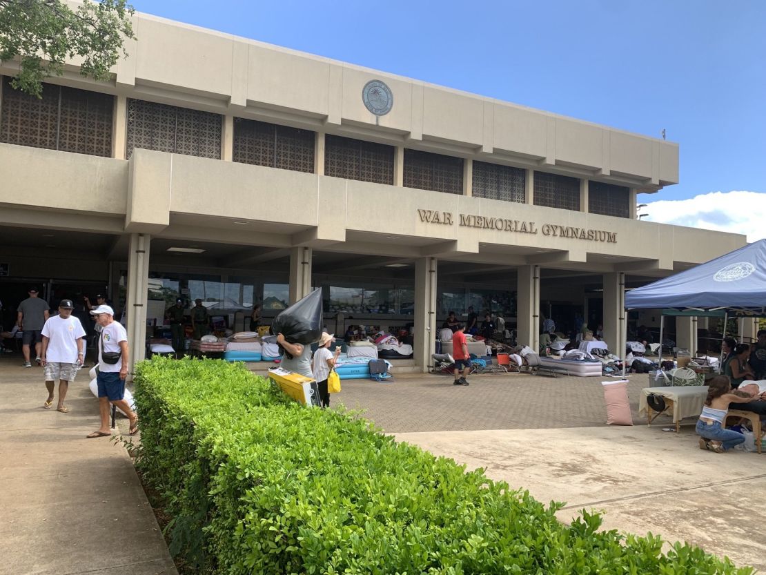 Hundreds of displaced Maui residents have taken shelter at the War Memorial Gymnasium.