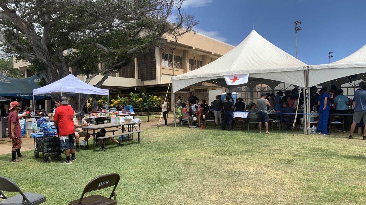 The Red Cross, Maui County and other organizations have gathered to provide aid and supplies.