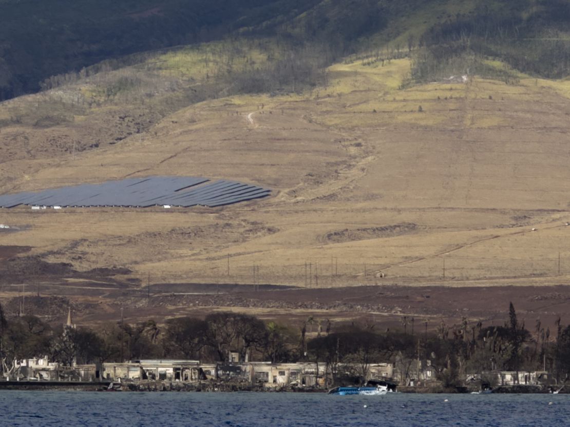 Lahaina, as seen from the Ocean Spirit. The US Coast Guard is still not allowing ships to get within one mile of the town.