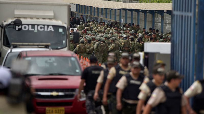 NextImg:Ecuador deploys 4,000 troops and police to prison as Villavicencio's widow blames state for his death | CNN
