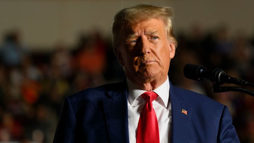 ERIE, PENNSYLVANIA - JULY 29: Former U.S. President Donald Trump speaks to supporters during a political rally while campaigning for the GOP nomination in the 2024 election at Erie Insurance Arena on July 29, 2023 in Erie, Pennsylvania. (Photo by Jeff Swensen/Getty Images)