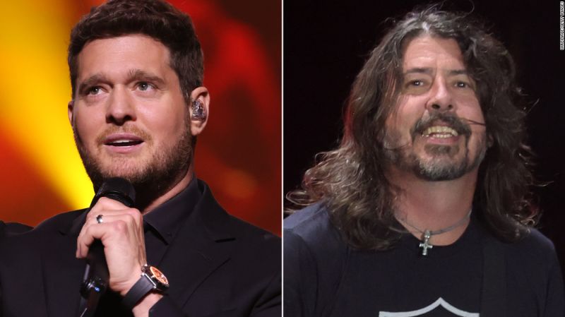 Майкъл Бубле се появи изненадващо на шоу на Foo Fighters