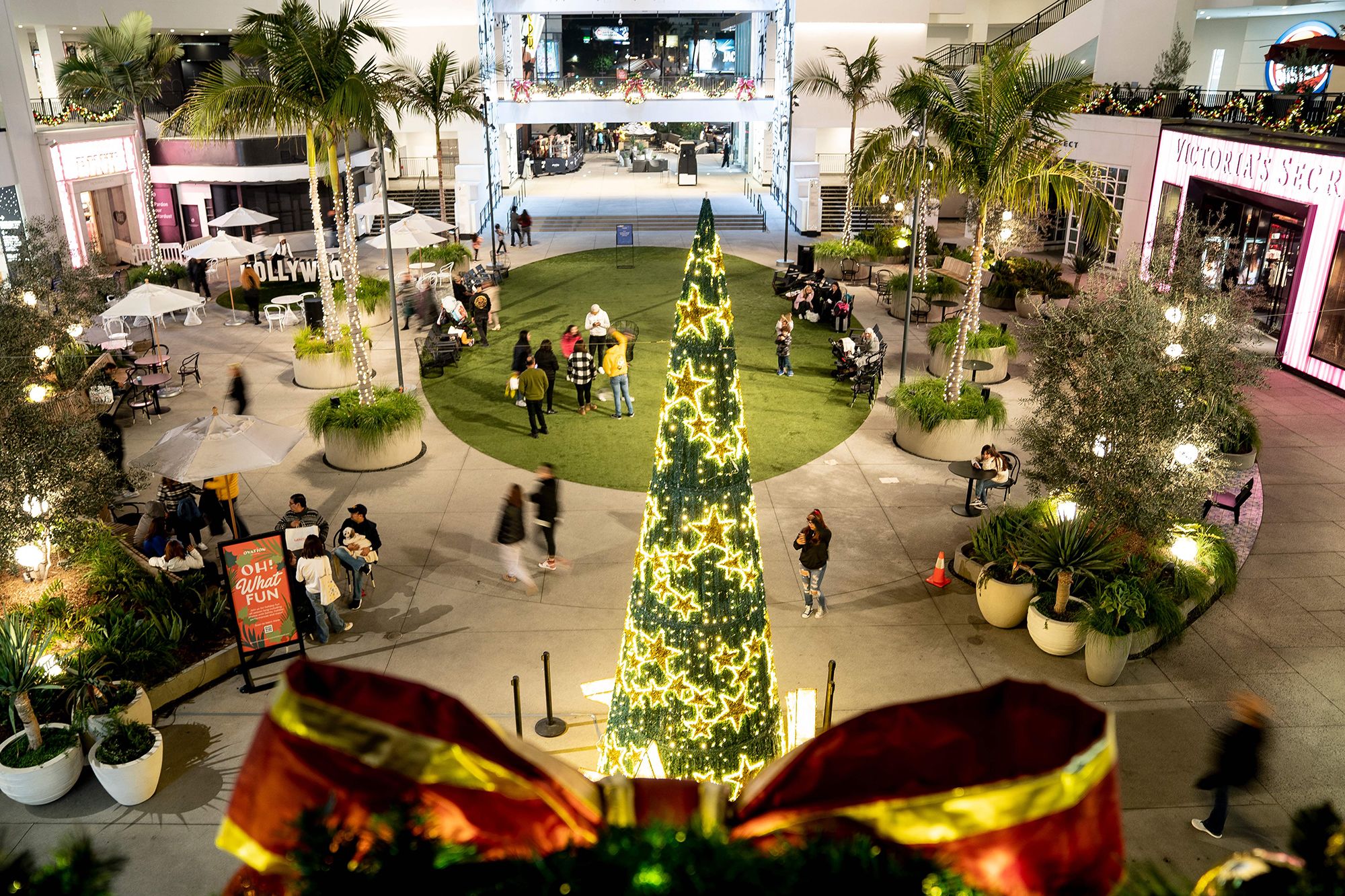 Shops And Christmas Decorations In Las Americas Shopping Mall
