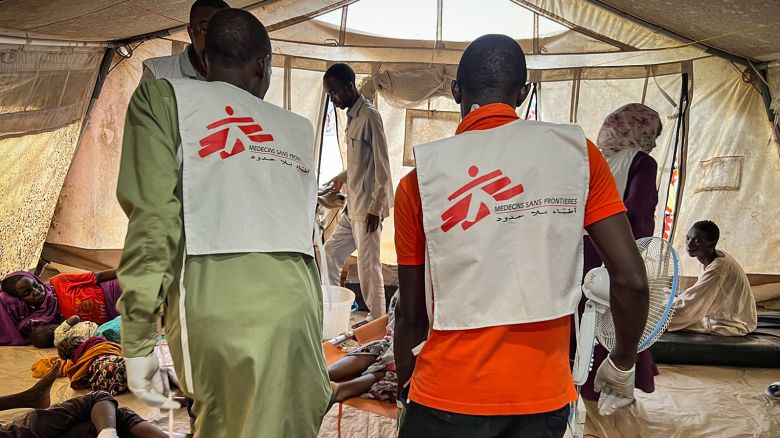 Doctors Without Borders (MSF) teams assist the war wounded from West Darfur, Sudan, in Adre hospital, Chad June 16, 2023 in this handout image. Courtesy of Mohammad Ghannam/MSF/Handout via REUTERS ATTENTION EDITORS - THIS IMAGE HAS BEEN SUPPLIED BY A THIRD PARTY. 
MANDATORY CREDIT