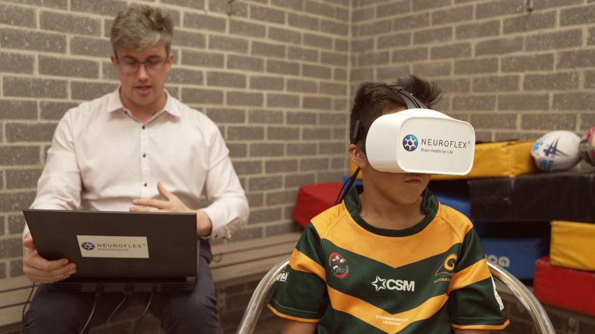 Neuroflex VR set in use by South Sydney Juniors rugby league club, June 2023, Australia - MPA episode 26 