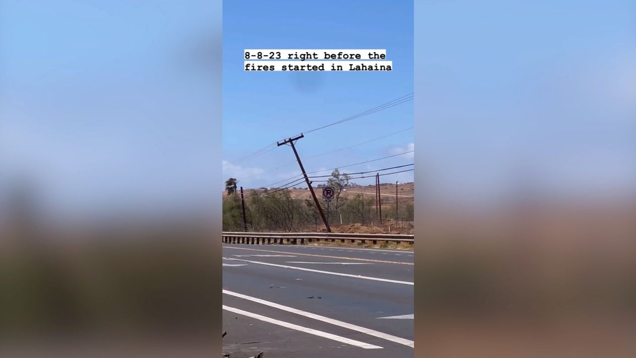Lahaina power lines down