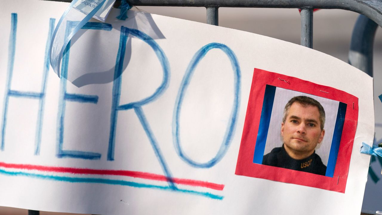 A memorial for U.S. Capitol Police Officer Brian Sicknick is visible near the U.S. Capitol on Capitol Hill in Washington, Thursday, Jan. 14, 2021.