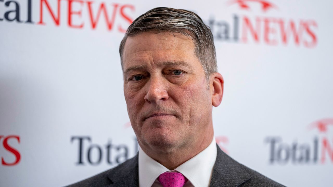 FILE - Rep. Ronny Jackson, R-Texas, speaks during a interview at the Conservative Political Action Conference, CPAC 2023, on March 4, 2023, at National Harbor in Oxon Hill, Md. Police video released Monday, Aug. 14, 2023, shows Jackson, the former White House physician, being taken to the ground by officers, profanely berating them and threatening to report them to the governor during an altercation at a rodeo last month. (AP Photo/Alex Brandon, File)