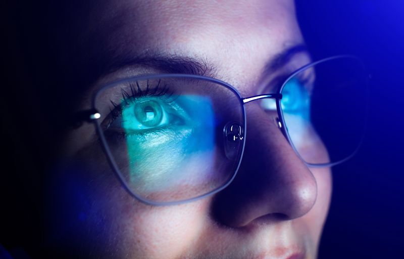 Blue light filter store prescription glasses