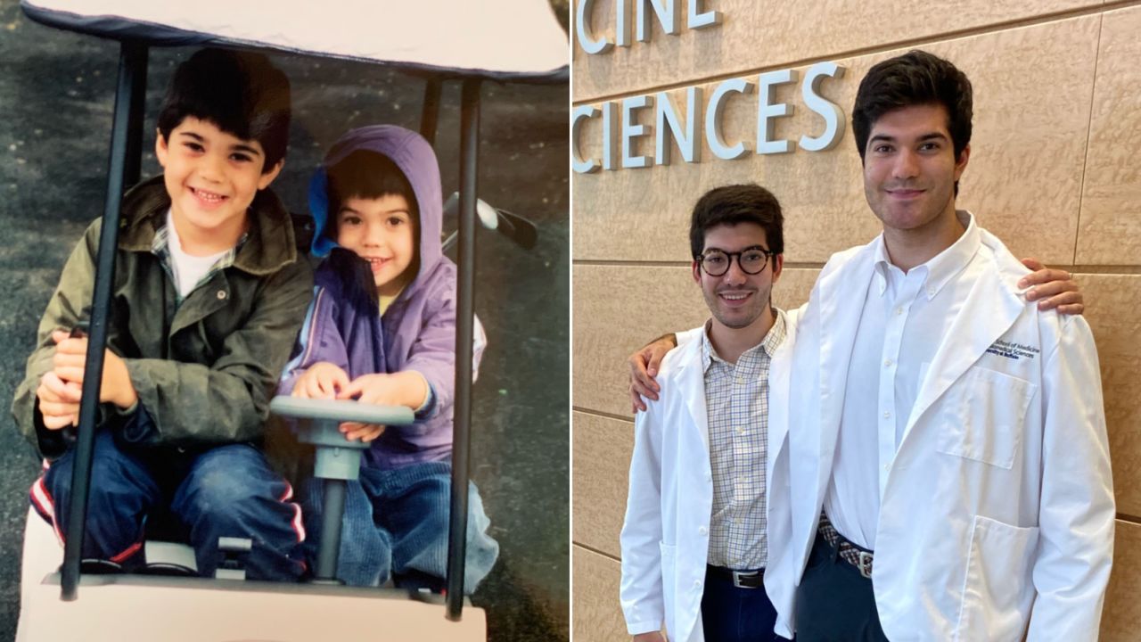 Stephen, left in first photo, right in second, and Eric Dhillon