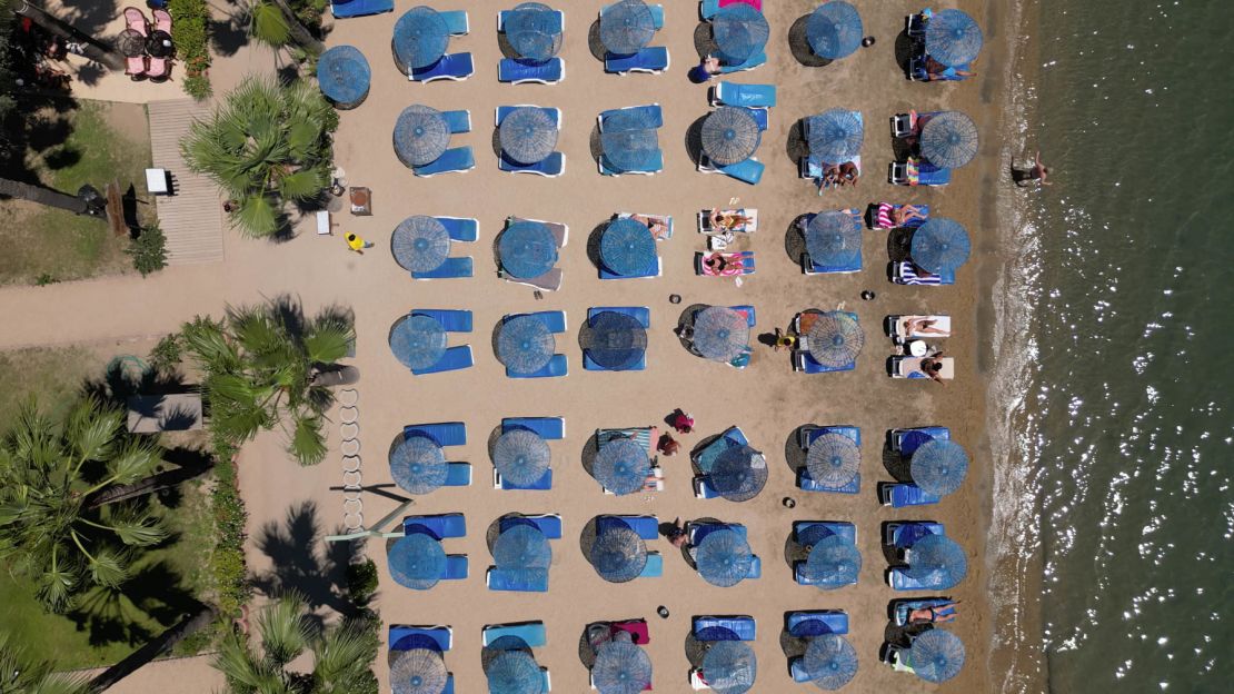 Tourists sun themselves in bustling Bodrum.