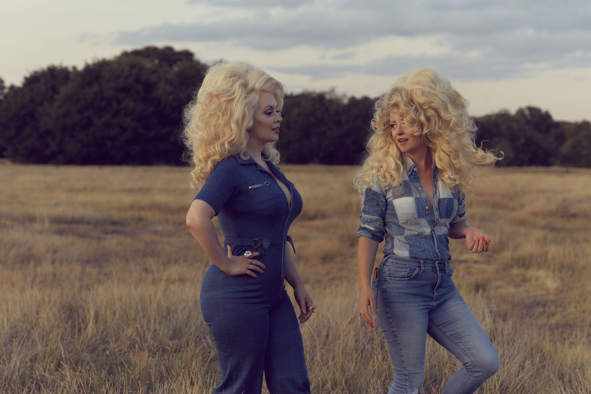 The photographer Alice Hawkins (right) examines ideas around beauty, femininity and the male gaze in photographs of herself and her subjects dressed as Dolly Parton.