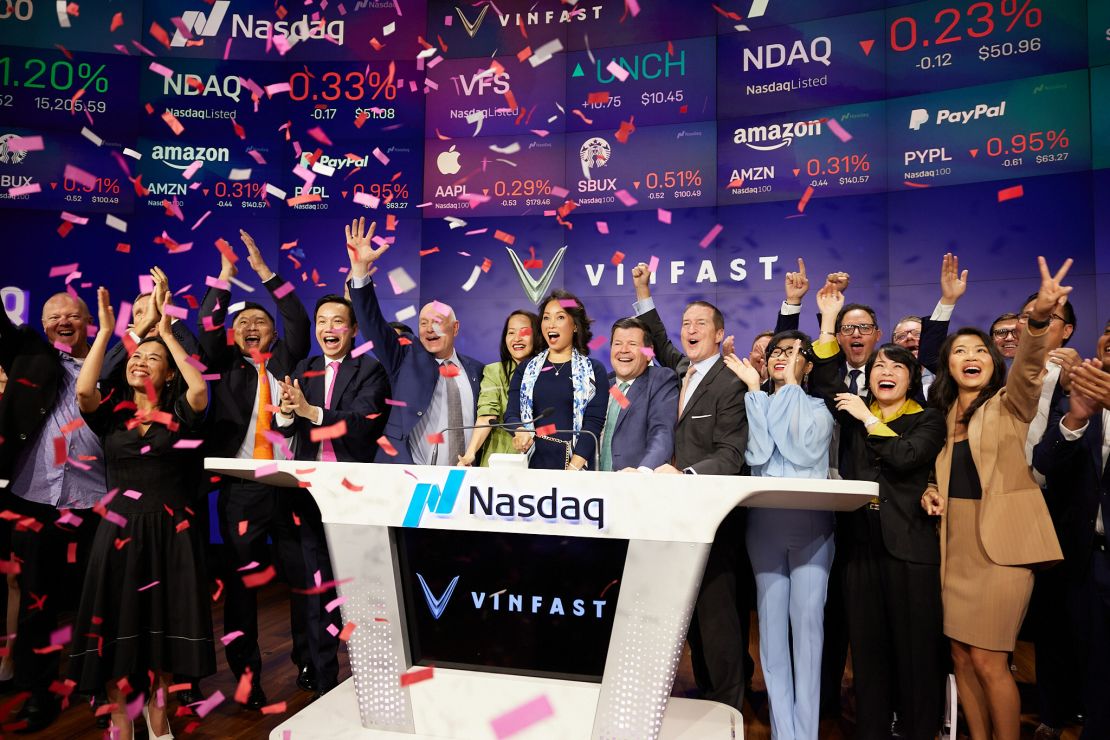 VinFast began trading on the Nasdaq Tuesday.