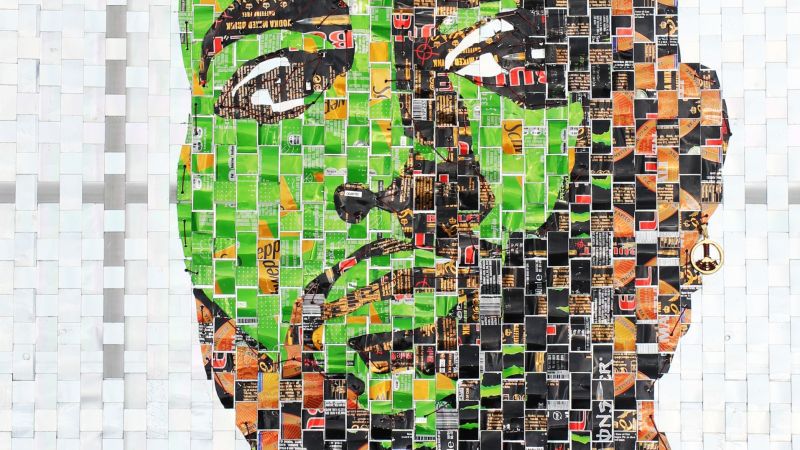 Chibuike Ifedilichukwu: Nigerian upcycling artist creates portraits from waste