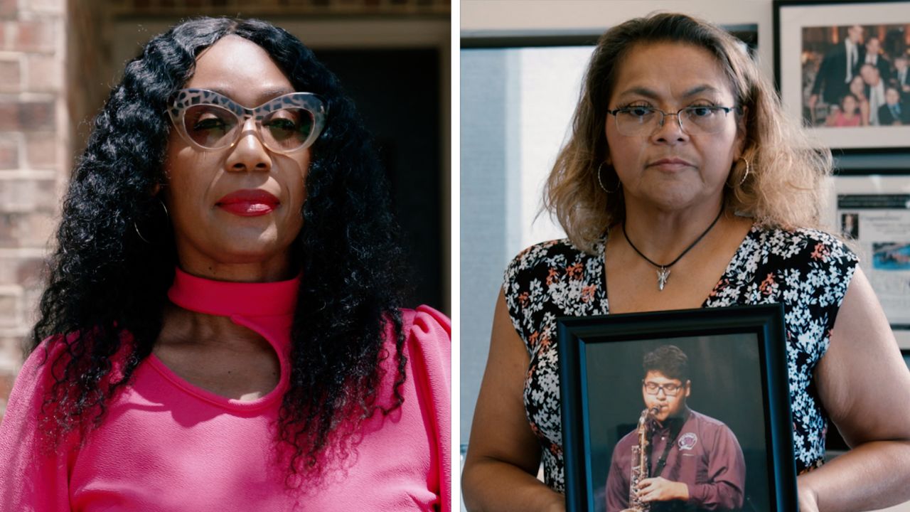 Carla Gates and Velma Infante both lost loved ones who died while working in triple-digit-heat in Texas. (John General/Aaron Fisher/CNN)