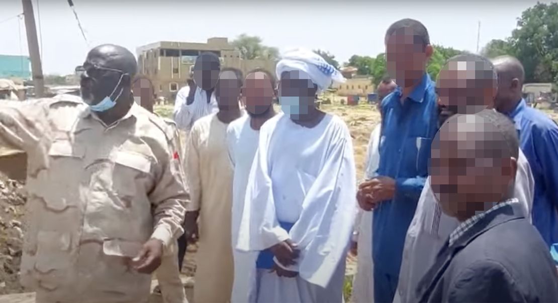 RSF West Darfur commander General Abdelrahman Juma -- overseeing a "clean-up" operation in the city. CNN has blurred this image to protect identities.