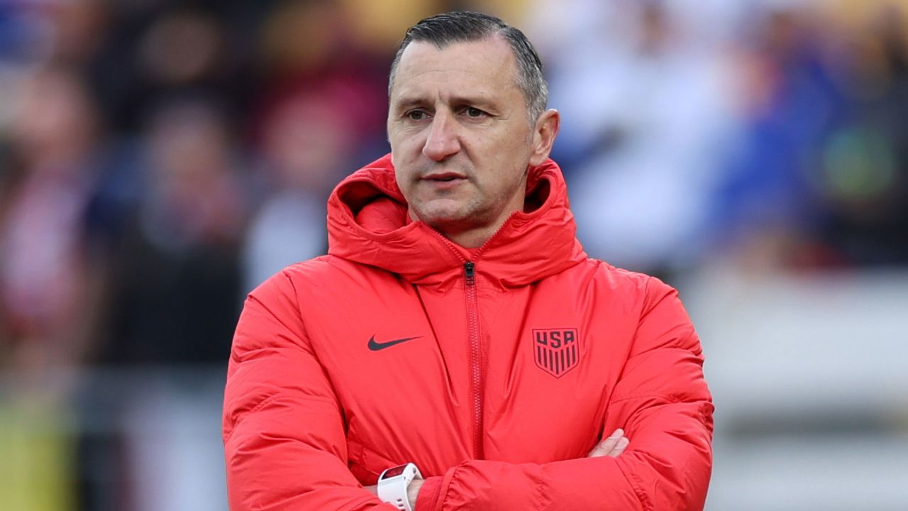 Former US women's head coach Vlatko Andonovski looks on during the FIFA Women's World Cup match between the US and the Netherlands on July 27 in Wellington, New Zealand.