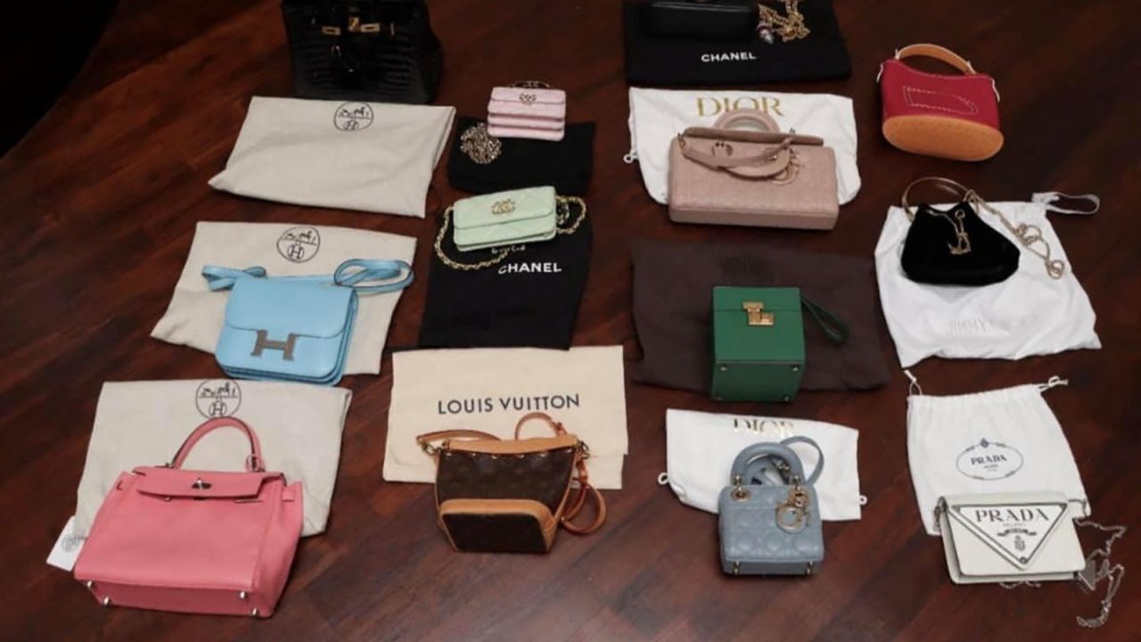 Police seized more than 250 luxury bags and watches.