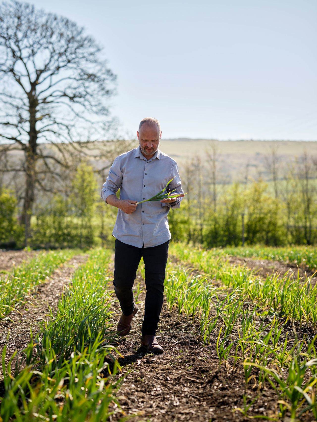 Chef Simon Rogan at his farm.