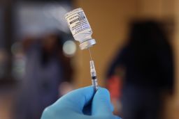 CHICAGO, ILLINOIS - SEPTEMBER 09: A pharmacist prepares to administer  COVID-19 vaccine booster shots during an event hosted by the Chicago Department of Public Health at the Southwest Senior Center on September 09, 2022 in Chicago, Illinois. The recently authorized booster vaccine protects against the original SARS-CoV-2 virus and the more recent omicron variants, BA.4 and BA.5.  (Photo by Scott Olson/Getty Images)