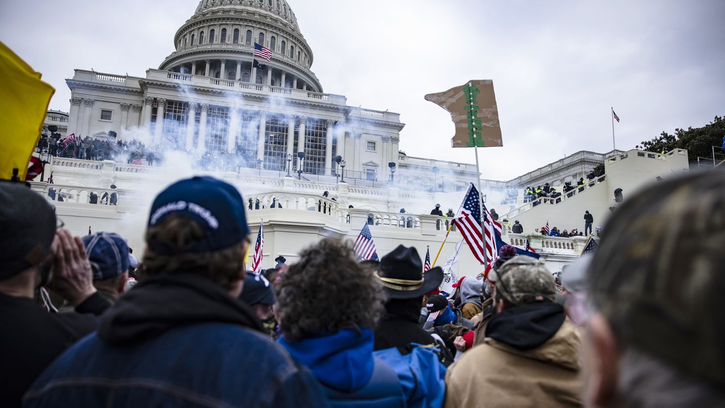 Pro-Trump supporters storm the U.S. Capitol following a rally with President Donald Trump on January 6, 2021 in Washington.