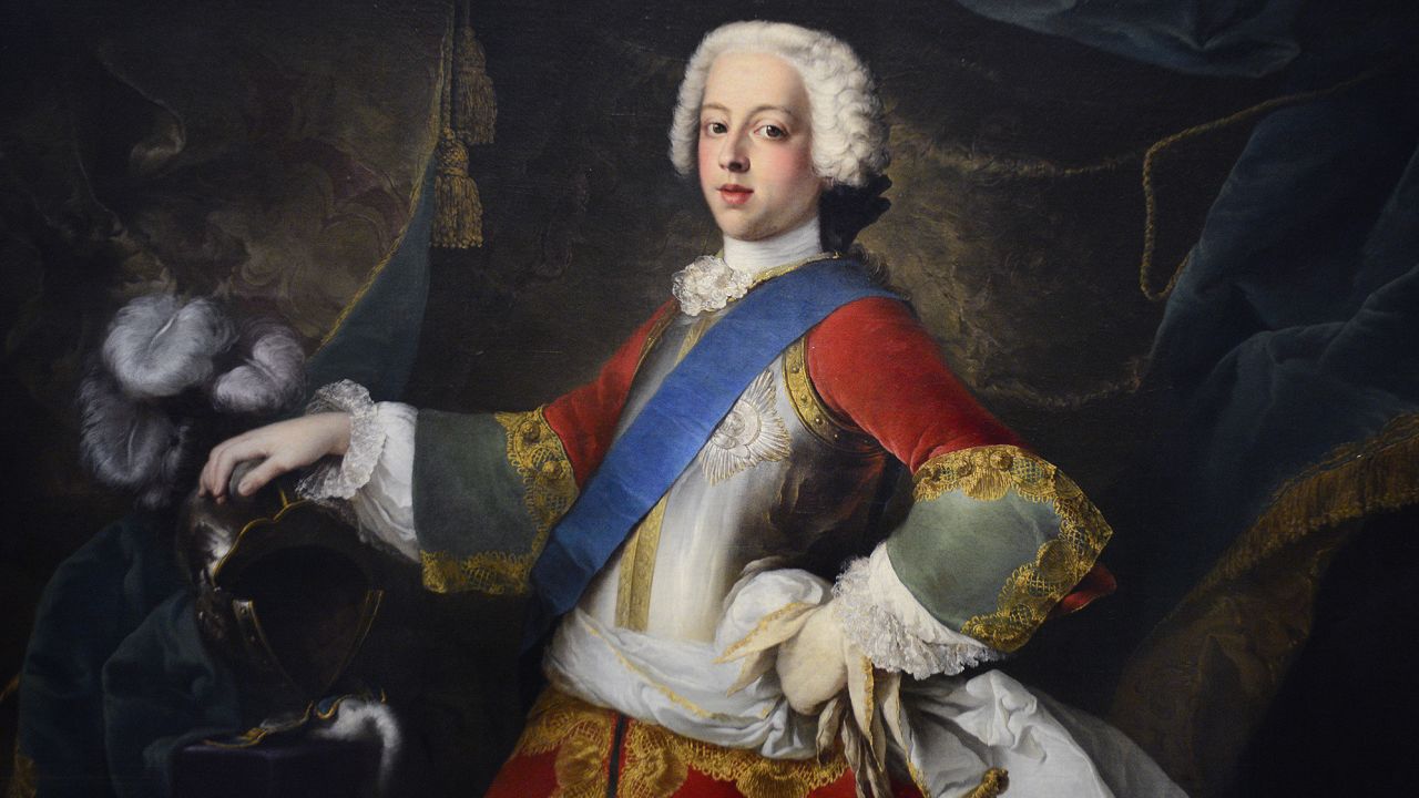  A portrait of Bonnie Prince Charlie painted in 1738 by Louis Gabriel Blanchet, is on display at the National Portrait Gallery in London,.