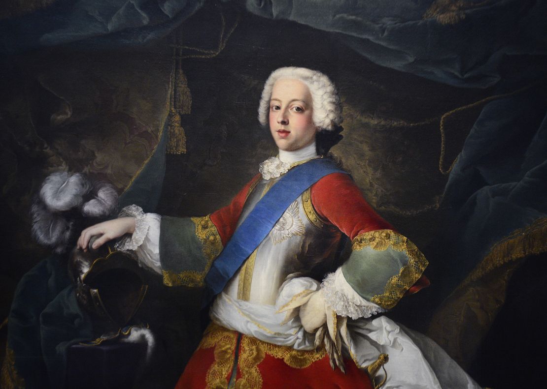  A portrait of Bonnie Prince Charlie painted in 1738 by Louis Gabriel Blanchet, is on display at the National Portrait Gallery in London,.