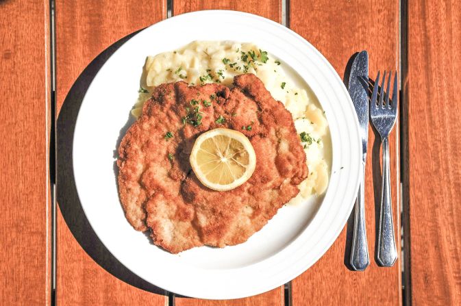 <strong>Schnitzel:</strong> The German version is made with tenderized pork or turkey and can be ordered in most traditional restaurants.