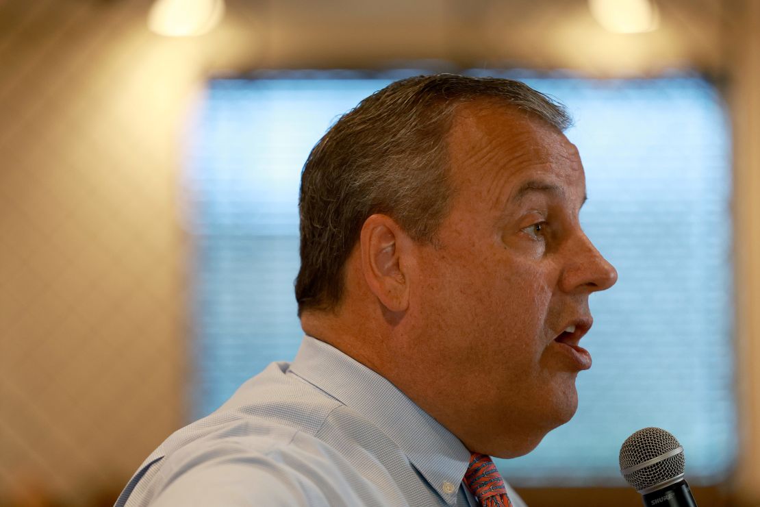 Christie speaks at his town hall in Miami on August 18, 2023.