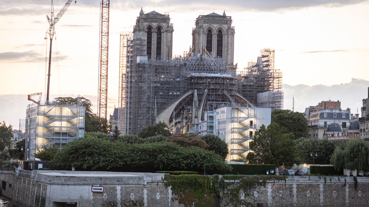 Reconstruction works of Notre-Dame cathedral as seen on July 5, 2023.