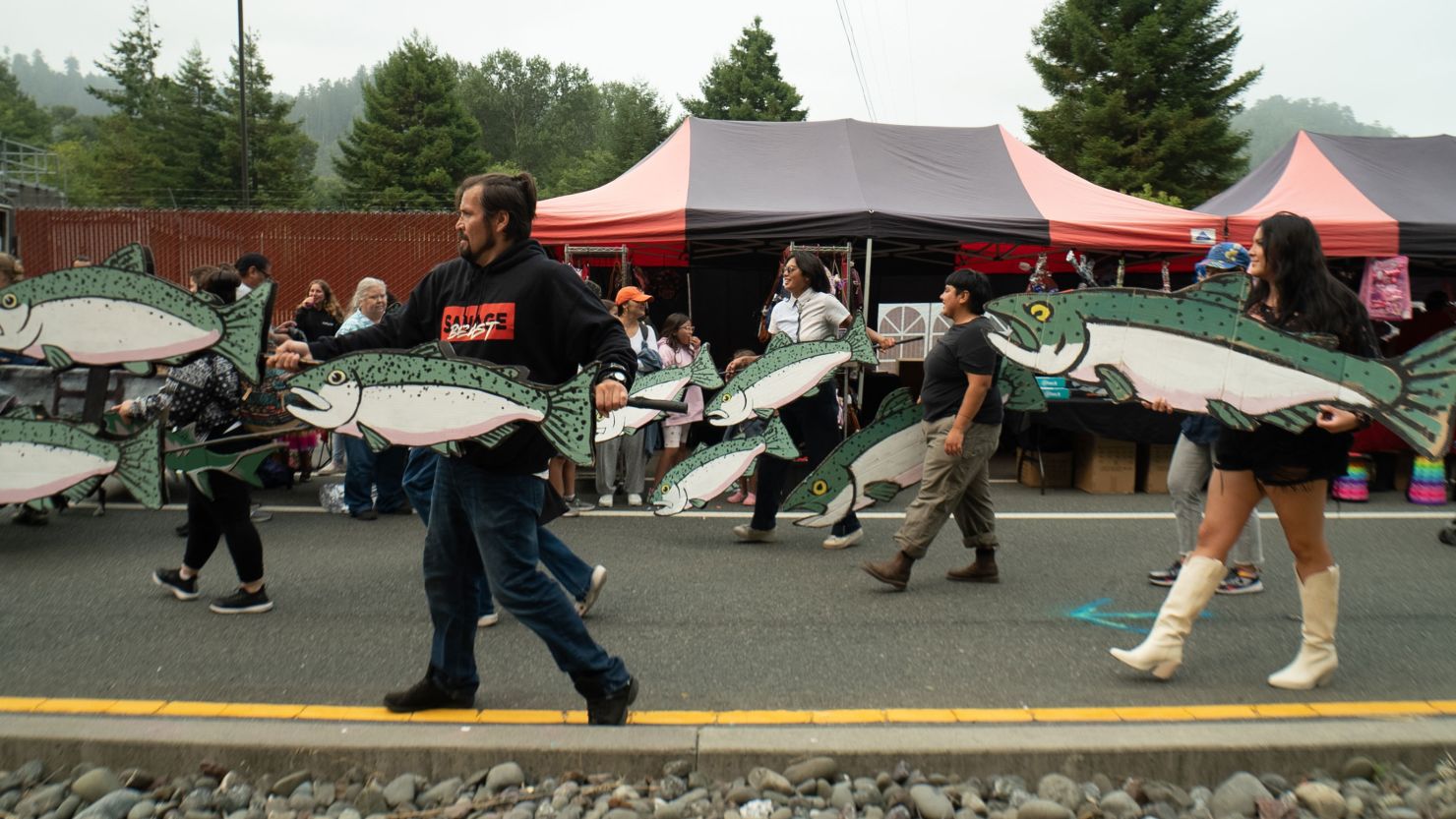 The Salmon Festival parade in Klamath, California.