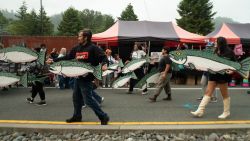 The Salmon Festival parade in Klamath, California